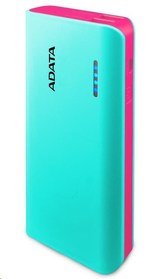 ADATA PowerBank PT100 - externí baterie pro mobil/tablet 10000mAh, světle modrá/růžová