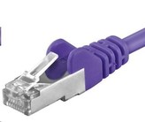 PREMIUMCORD Patch kabel CAT6a S-FTP, RJ45-RJ45, AWG 26/7 5m fialová