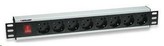 Intellinet 19\" Rackmount 8-Way Power Strip - German Type, rozvodný panel, 8x DE zásuvka, 3m kabel