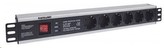 Intellinet 19\" 1.5U Rackmount 6-Way Power Strip - German Type, rozvodný panel, 6x DE zásuvka, 3m kabel,přepěťová ochrana