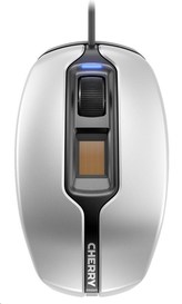 CHERRY myš MC 4900, čtečka otisků prstů, USB, černo-stříbrná