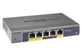 Netgear GS105PE 5PT GIGABIT POE PLUS SWITCH, bez zdroje - napájen přes PoE, 2 PoE porty