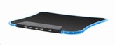 GEMBIRD Podložka pod myš, modré LED podsvícení, USB HUB, 4x USB 2.0