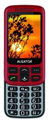 Aligator VS900 Senior, červená-stříbrná + nabíjecí stojánek