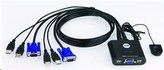 ATEN 2-port KVM USB mini, 1m kabely, DO