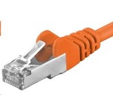 PREMIUMCORD Patch kabel CAT6a S-FTP, RJ45-RJ45, AWG 26/7 5m oranžová