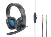GEMBIRD sluchátka s mikrofonem GHS-04, gaming, černo-modrá