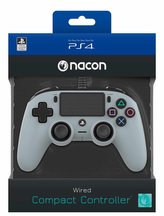 Nacon Wired Compact Controller - ovladač pro PlayStation 4 - šedý