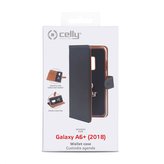 Celly pouzdro Wally s funkcí stojánku pro Samsung Galaxy A6+ 2018, černá