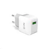Celly nabíječka do sítě, 1x USB, 2,4 A, bílá