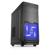 1stCOOL skříň JAZZ 2, Midi Tower, AU, USB 3.0, Blue FAN, bez zdroje, Black