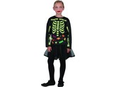 Šaty na karneval -  kostra  dívka svítící v tmě, 110 - 120 cm
