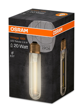 OSRAM Vintage 1906 LED CL Tubular Filament GOLD 2,5W 824 E27 200lm 2000K (CRI 80) 15000h A+ (Krabička 1ks)