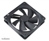 AKASA ventilátor AK-FN064, 12cm PWM, 120x120x25mm, 4 pins, 2x kuličkové ložisko, ultratichý, černý